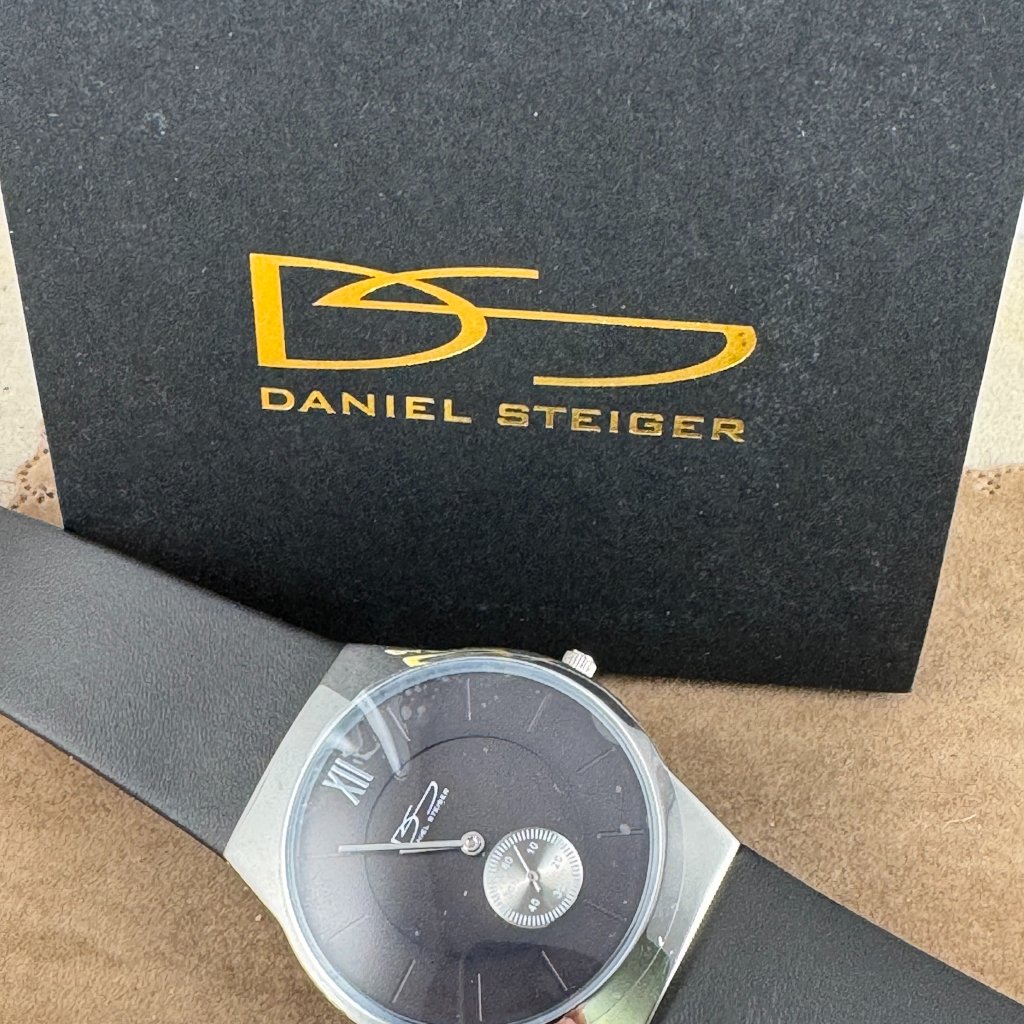 Vintage Daniel Steiger Steel On Black On Stainless Steel